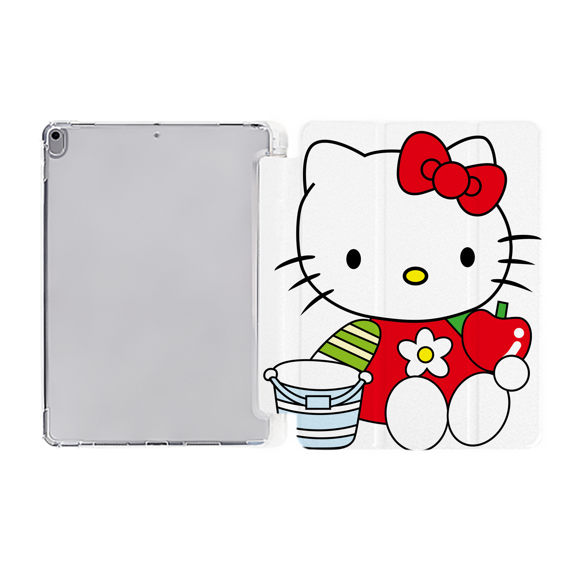 （画像用） Hello Kitty ハローキティ IPad ケース ペン収納付き 三つ折りスタンド PUレザー×シリコン 対応機種9.5/10.5/10.9インチ